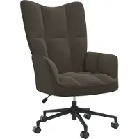 Syfax Sessel Relax Dunkelgrau Samt 61,5 x 69 x (94,5-102) cm, 360 Grad drehbar, höhenverstellbar, mit Rollen