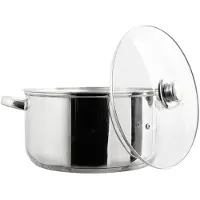 Spies Online Edelstahl Suppentopf mit Glasdeckel – ø 26 x 18 cm – Geeignet für alle Herdarten – 6 Liter – Silber
