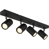 Globo Lighting Lighting Strahler Metall schwarz matt, Aluminium schwarz matt, LxBxH: 530x60x145mm, exkl. 4x GU10 25W 230V