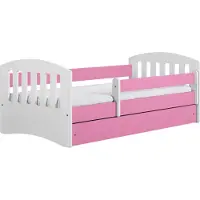 KIDS Collection Kinderbett 180x80 mit Matratze, Rausfallschutz, Lattenrost & Schublade in pink 80 x 180 Mädchen Jungen Bett Skandi Jugendbett