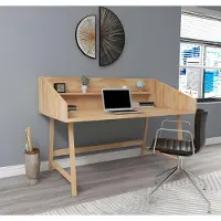 AEA Stilvoller Hellbrauner Schreibtisch Designer Bürotische Luxus Holz Möbel