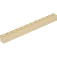 LEGO 100 Stück 6112 Stein Brick 1x12 Part Basic Steine 100 Beige