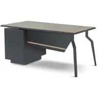 AEA Schwarz-Brauner Schreibtisch Holztische Arbeitszimmer Moderne Möbel
