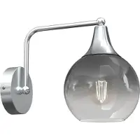 Eko-Light Wandleuchte Monte aus Glas, einflammig, silber