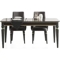 Casa Padrino Luxus Art Deco Esstisch Grau / Gold 170-208 x 90 x H. 76 cm - Edler ausziehbarer Esszimmertisch - Art Deco Esszimmer Möbel