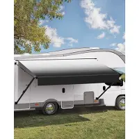 StarTech.com Markise für Wohnwagen 610cm - Manuell Sonnensegel - Schwarze Stoffe Sichtschutz - Camping Zubehör für Freien Sichtschutz Sonnenschutz