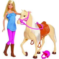 Mattel FXH13 - Barbie - Spielset, Puppe und Pferd