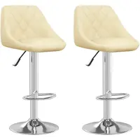 Syfax Barhocker 2 Stk. Creme Kunstleder