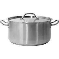 TRIZERATOP Niedriger Edelstahl-Gastro-Topf mit Deckel 36 x 18 cm, 18,3 l