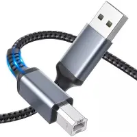 Reagle USB A zu B Druckerkabel 5 Meter Hochwertiges Datenkabel für Drucker Scanner USB 2.0 Geschwindigkeit Stabiles Nylongeflecht mit Metallsteckern