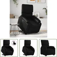 The Living Store Relaxsessel mit Aufstehhilfe Schwarz Kunstleder