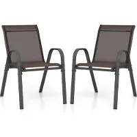 Coast 2er-Set stapelbarer Terrassenstühle mit Armlehnen - 56 x 70 x 84 cm - Marineblau