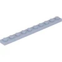LEGO 1x10 Platten 4477 - 50 Stück Helles Bläuliches Grau