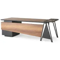 AEA Schreibtisch Bürotisch Arbeitszimmer Braun Grau Zweifarbig Modern Design