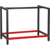 Wiltec Werkbank Gestell 100 x 57 x 81 cm aus Stahl, Werkbankgestell in Anthrazit Rot, Tischgestell max. 200 kg als Werkbank, Arbeitstisch & Sideboard