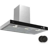 Klarstein AirNova Dunstabzugshaube - 90 cm Wandhaube, 620 m³/h Luftstrom, A++ , LED 6500 K, Leise 49 dB, Umluft & Abluft, Edelstahl, Tastensteuerung