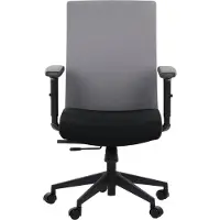 Stema Drehbarer ergonomischer Bürostuhl RIVERTON F/L, verstellbare Armlehnen, verschiebbarer Sitz (vorne-hinten), Schwarz/Grau