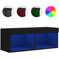 Syfax TV-Schrank mit LED-Leuchten Schwarz 80x30x30 cm