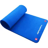 Tunturi Gymnastikmatte, extra dicke Fitnessmatte 1,5 cm, 140 cm, blau, Yogamatte zum Aufhängen
