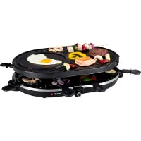 Alpina Gourmet-Set für 8 Personen – Gourmet-Set – Backblech mit Pfännchen und Pfannenwendern – Raclette-Grill zum Gourmet-Genuss – 1200 W