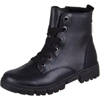 Ricosta Stiefelette SURI für kleine Winterfreunde echt Leder Glattleder Reißverschluss Schnürung Warmfutter Mädchen Schwarz Größe 33