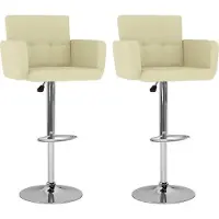 Syfax Barhocker 2 Stk. Creme Kunstleder