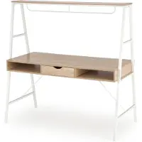 Halmar Schreibtisch mit Ablage B-48 - Sonoma Eiche / weiß