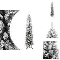 vidaXL Künstlicher Weihnachtsbaum Schlank mit Schnee Grün 210 cm PVC - Weihnachtsbäume