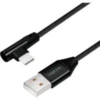 Logilink CU0137, 0,3 m, USB A, USB C, USB 2.0, 0,48 Gbit/s, Schwarz