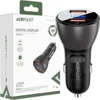 Acefast Autoladegerät B7, 45W, 2x USB, mit Display (schwarz)