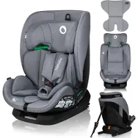 Lionelo Autokindersitz Lavender i-Size ab 1 Jahr bis 12 Jahren, ab 9 kg bis 36 kg ISOFIX Breiter Einstellber Grau