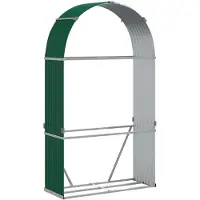 Syfax Kaminholzunterstand Grün 120x45x210 cm Verzinkter Stahl
