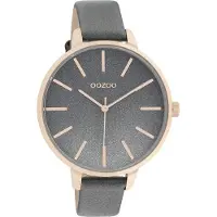 Oozoo Damen Lederarmband Uhr Timepieces grau Analog Quarzuhr UOC11033