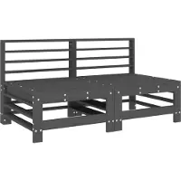 vidaXL Garten-Mittelsofas 2 Stk. Grau Massivholz Kiefer