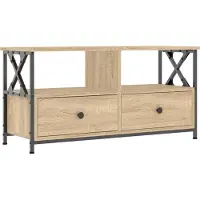 Syfax TV-Schrank Sonoma-Eiche 90x33x45 cm Holzwerkstoff & Eisen