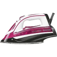 Black & Decker BXIR2600E, Trocken- & Dampfbügeleisen, Edelstahl-Bügelsohle, 160 g/min, Schwarz, Pink, Weiß, 35 g/min, 0,3 l
