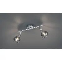 RL Moderner LED Wandspot Chrom Rauchglas Lampenschirm schwenkbarer Deckenstrahler