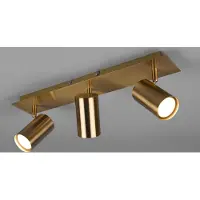 Meine Wunschleuchte Deckenstrahler 3-flammig Spots schwenkbar Altmessing mit GU10 LED, Breite 48cm