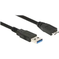 DeLOCK 85073, 1,5 m, USB A, Micro-USB B, USB 3.2 Gen 1 (3.1 Gen 1), Männlich/Männlich, Schwarz