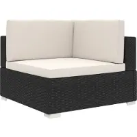 Syfax Modular-Sofa-Eckteil 1 Stk. + Auflagen Poly Rattan Schwarz