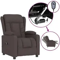 Syfax Relaxsessel Elektrisch Dunkelbraun Stoff