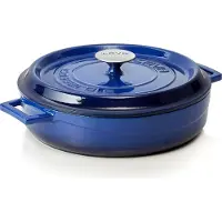 WAS Germany LAVA Kochtopf mit Deckel aus emailliertem Gusseisen Blau mit 3,5 Liter