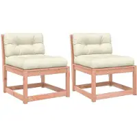 Syfax Gartensofas mit Kissen 2 Stk. Massivholz Douglasie