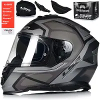 LS2 Helmets Integralhelm mit Sonnenblende | LS2 FF800 STORM II | Motorrad Helm Vollvisierhelm Mopedhelm ECE 22.06 | Motorradhelm Full-Face Helm Pinlock inklusiv | 3XL (65-66cm)