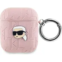 Karl Lagerfeld Monogramm Kopf Hülle Für Airpods 1 / 2 - Rosa