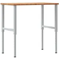Syfax Werkbank Hellbraun 100x60x(71,5-98) cm Massivholz Eiche
