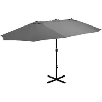 The Living Store Sonnenschirm mit Aluminium-Mast 460 x 270 cm Anthrazit