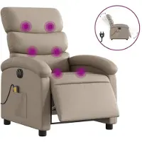 Syfax Massagesessel Elektrisch Cappuccino Kunstleder