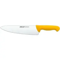 Arcos Kochmesser Farbe - Prof 290800 aus Nitrum-Edelstahl und mango Ergonomisches gelbes Polypropylen mit 25 cm Klinge, Vitrine.