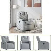 The Living Store Relaxsessel Hellgrau Stoff